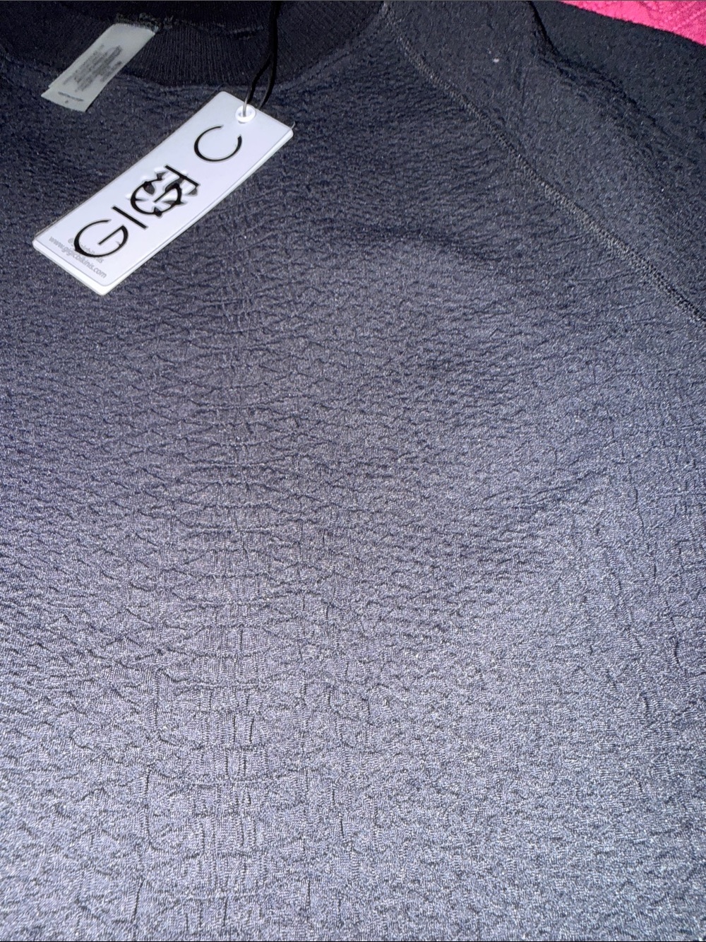 GIGI C Black Cropped Textured Long-Sleeve Top - Picture 3 of 5